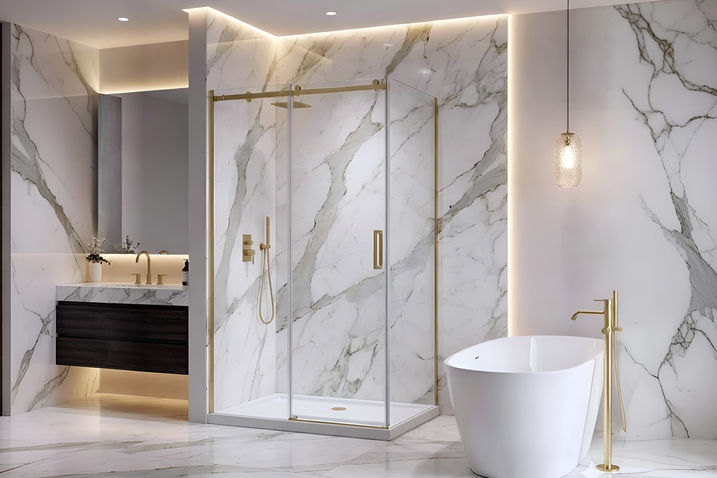 Slim Profile Aluminum Sliding Shower Door | Integrated Soft-Close | EN14428 Certified with precision linkage system, compliant with EN14428 standards