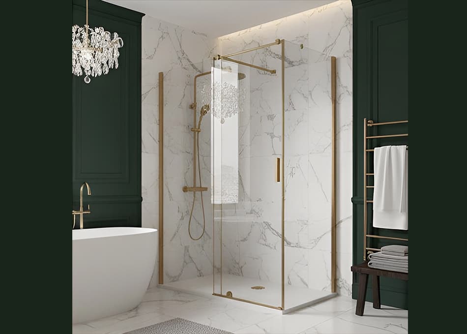 Frameless Sliding Shower Door with Soft-Close Buffer | Walk-In Design | Custom Size & Finish