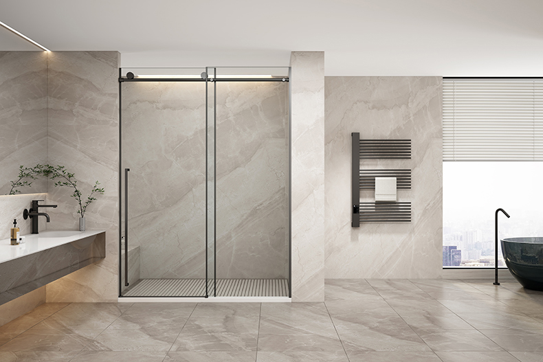 L1 Series Stainless Steel Round Track Sliding Shower Door | Hidden Linkage | LY01-Y11 gallery 2