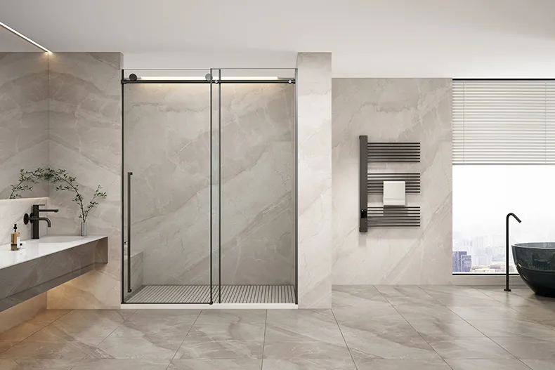 L1 Series Stainless Steel Round Track Sliding Shower Door | Hidden Linkage | LY01-Y11 gallery 2