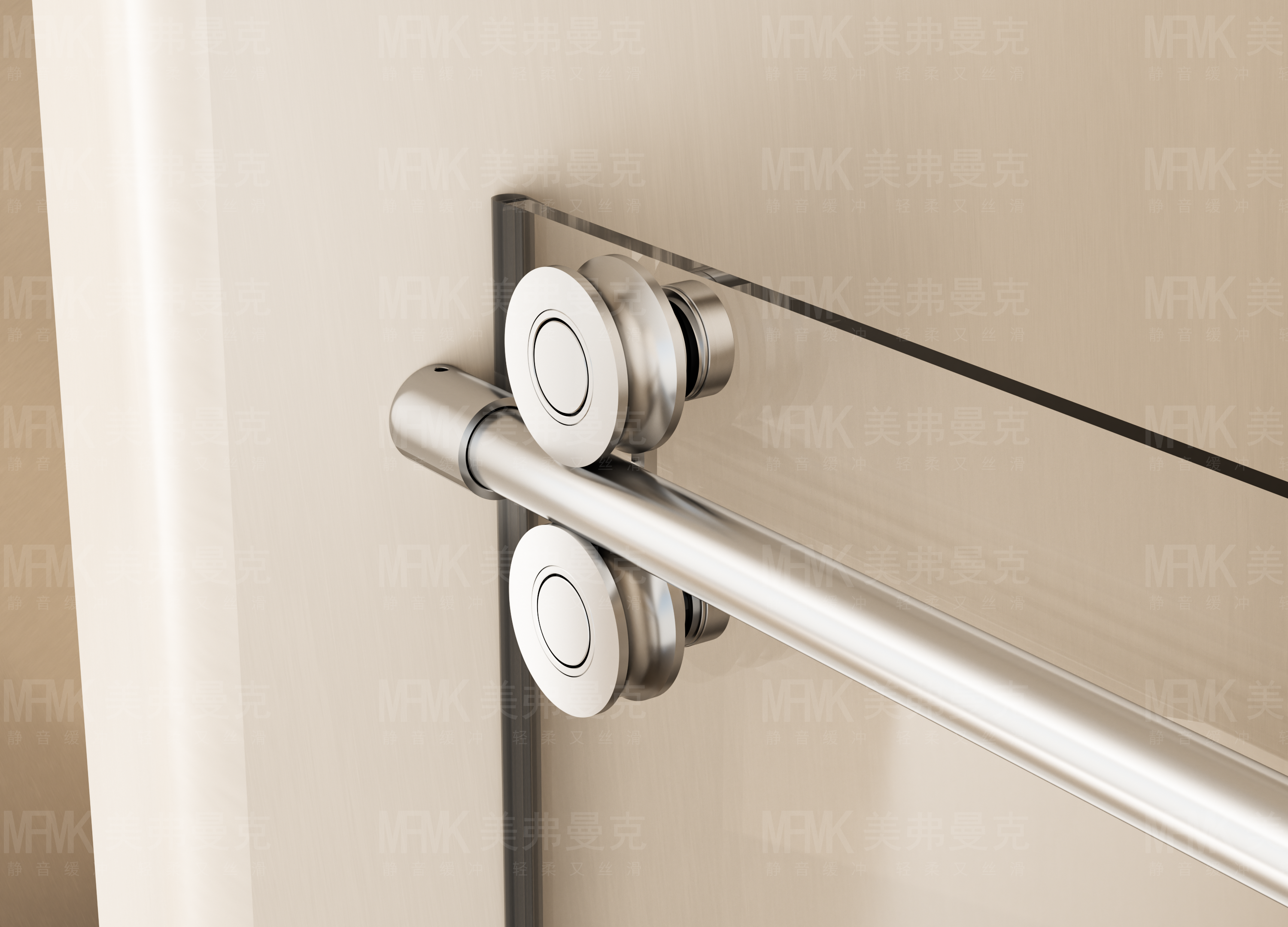 LY04 Series Stainless Steel Inline Sliding Shower Door | Frameless Tempered Glass Screen | LY04-Y11 gallery 2