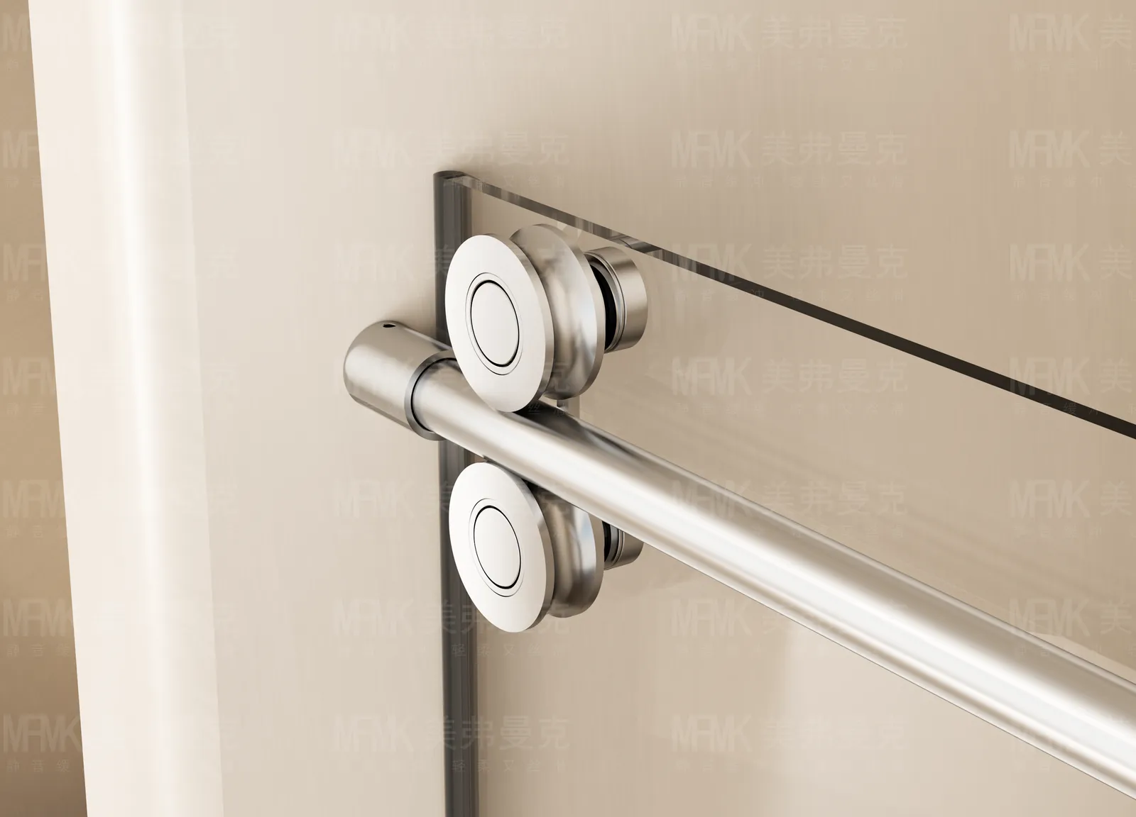 LY04 Series Stainless Steel Inline Sliding Shower Door | Frameless Tempered Glass Screen | LY04-Y11 gallery 2