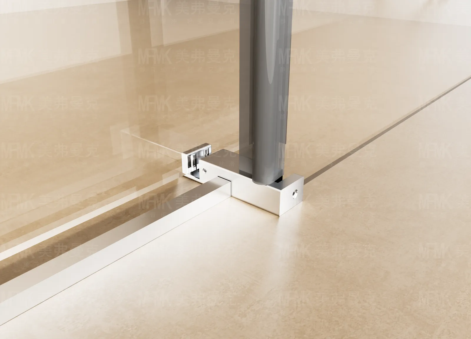 LY04 Series Stainless Steel Inline Sliding Shower Door | Frameless Tempered Glass Screen | LY04-Y11 gallery 3