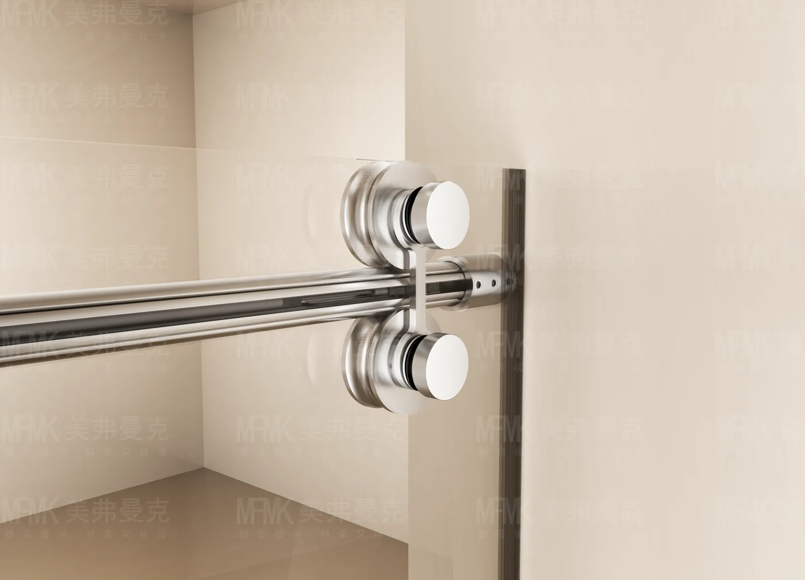 LY04 Series Stainless Steel Inline Sliding Shower Door | Frameless Tempered Glass Screen | LY04-Y11 gallery 4