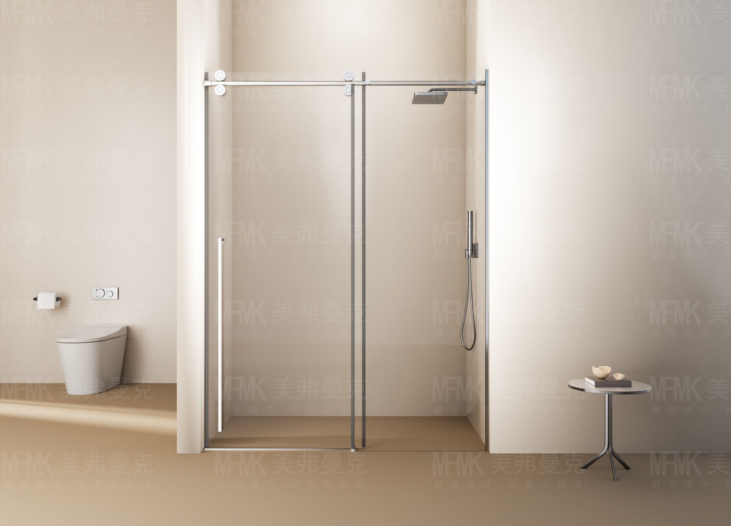 LY04 Series Stainless Steel Inline Sliding Shower Door | Frameless Tempered Glass Screen | LY04-Y11 gallery 5