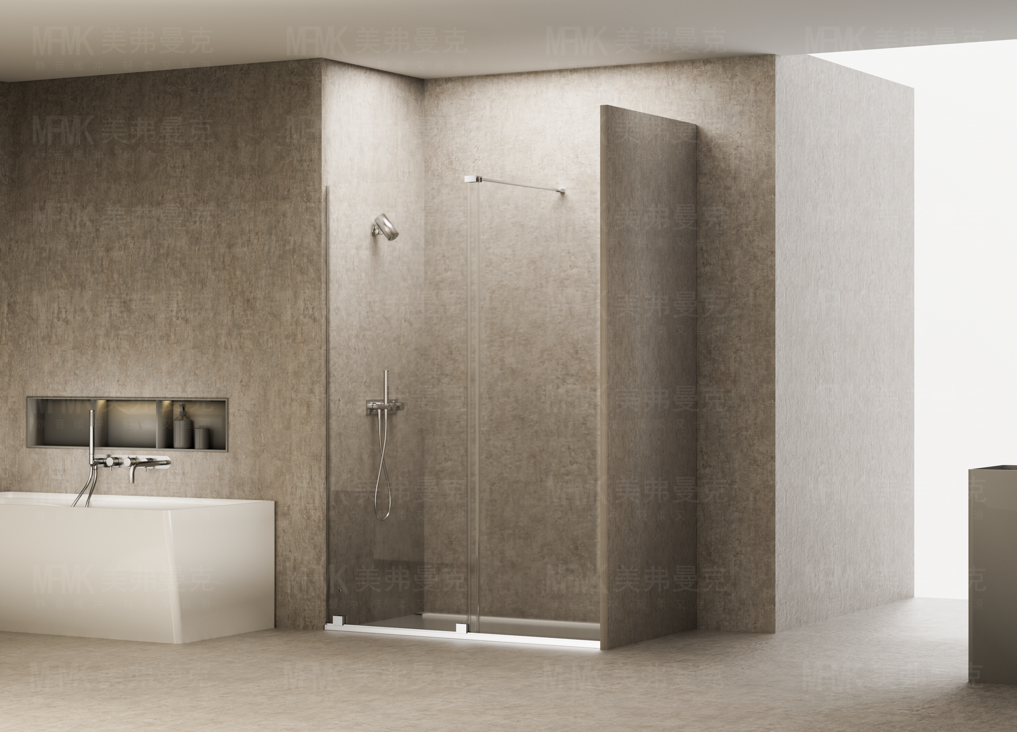 Sirius VI Series Stainless Steel Inline Sliding Shower Door | Ultra-Slim Minimalist Frame | TL06-Y11 gallery 1