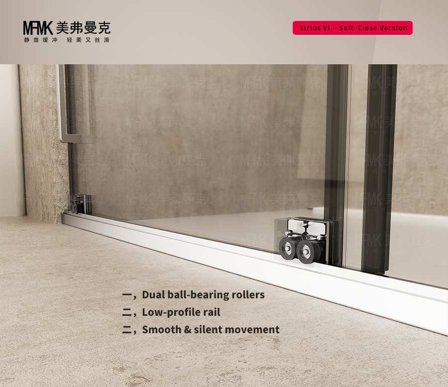 Sirius VI Series Stainless Steel Inline Sliding Shower Door | Ultra-Slim Minimalist Frame | TL06-Y11 gallery 2