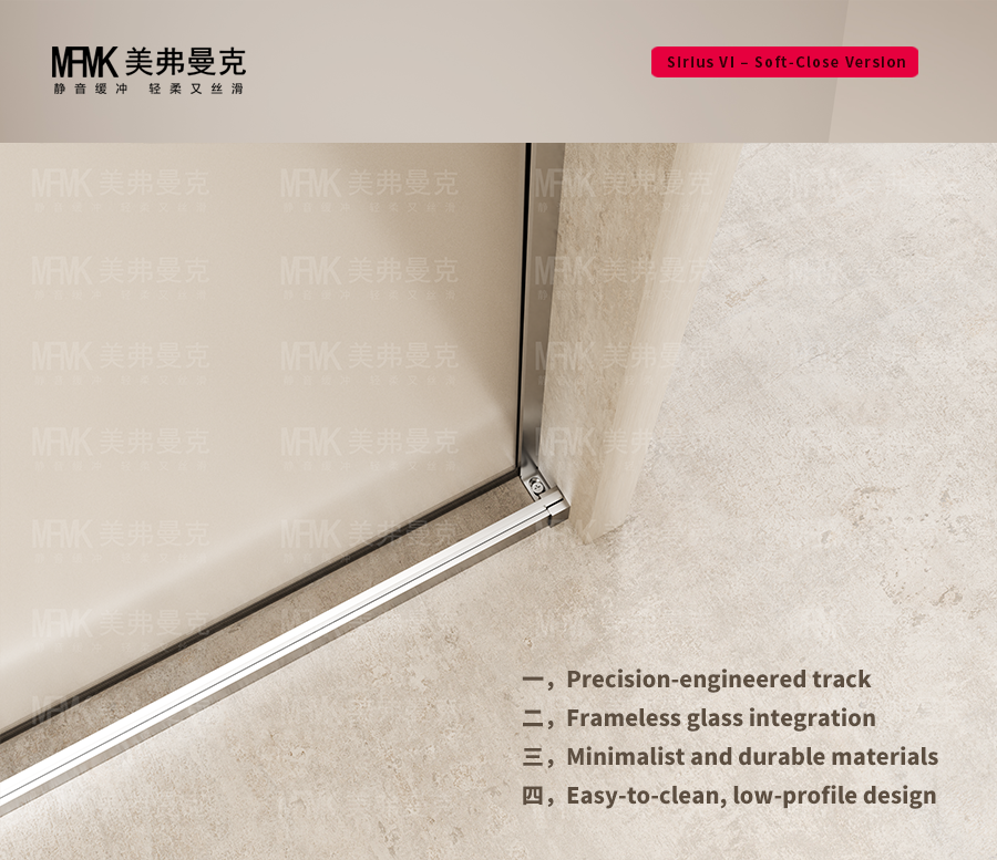 Sirius VI Series Stainless Steel Inline Sliding Shower Door | Ultra-Slim Minimalist Frame | TL06-Y11 gallery 3