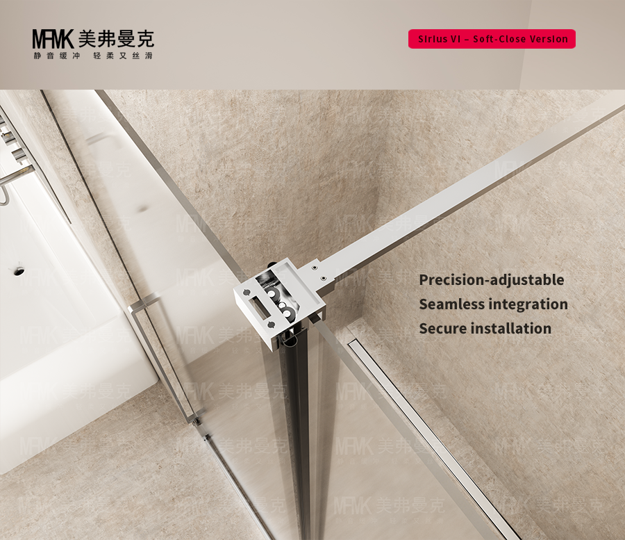 Sirius VI Series Stainless Steel Inline Sliding Shower Door | Ultra-Slim Minimalist Frame | TL06-Y11 gallery 4