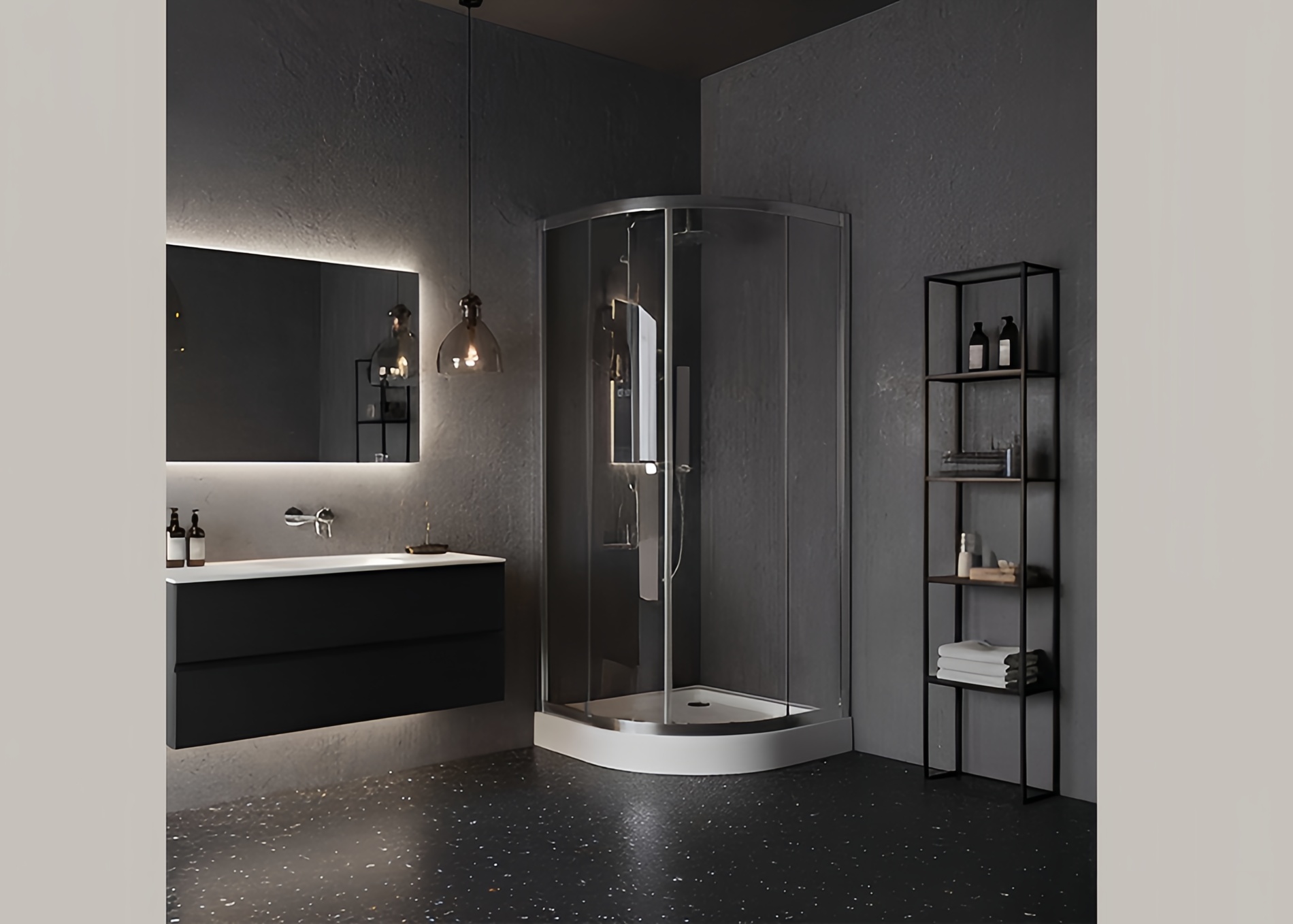 Quadrant Double Sliding Shower Enclosure | Space-Saving Curved Design | 6mm Tempered Glass gallery 3