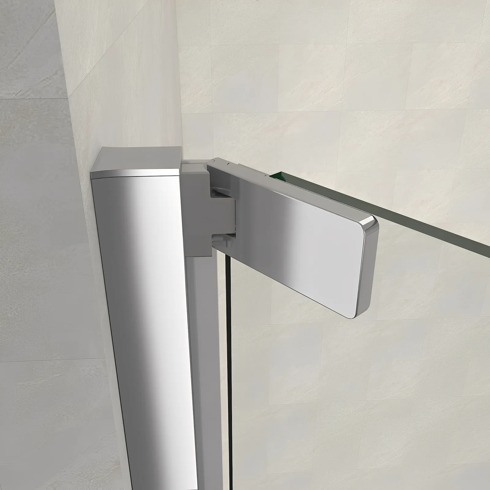 Straight-Line Pivot Shower Door | Aluminum Alloy Frame | 8mm Tempered Glass gallery 3