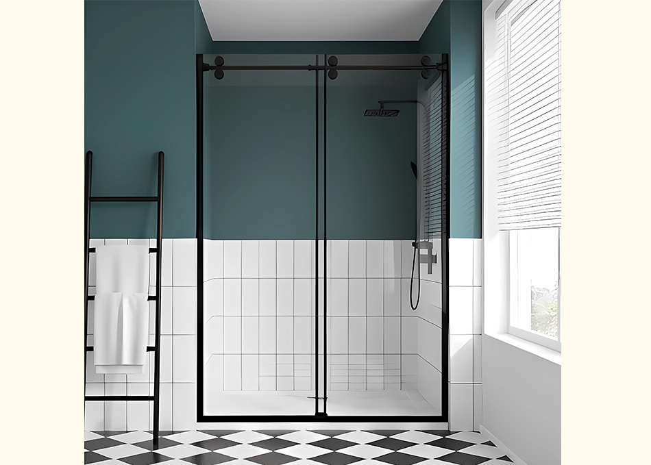 Patented Soft-Close Frameless Sliding Shower Enclosure | Silent Buffer System | SGCC Certified gallery 1