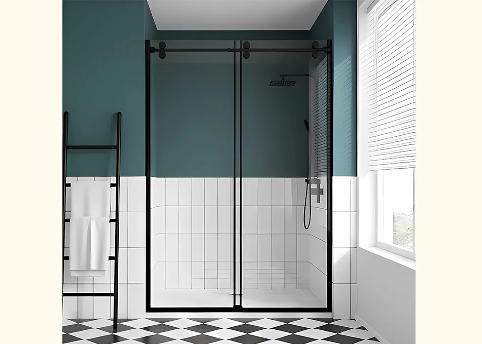 Patented Soft-Close Frameless Sliding Shower Enclosure | Silent Buffer System | SGCC Certified gallery 1