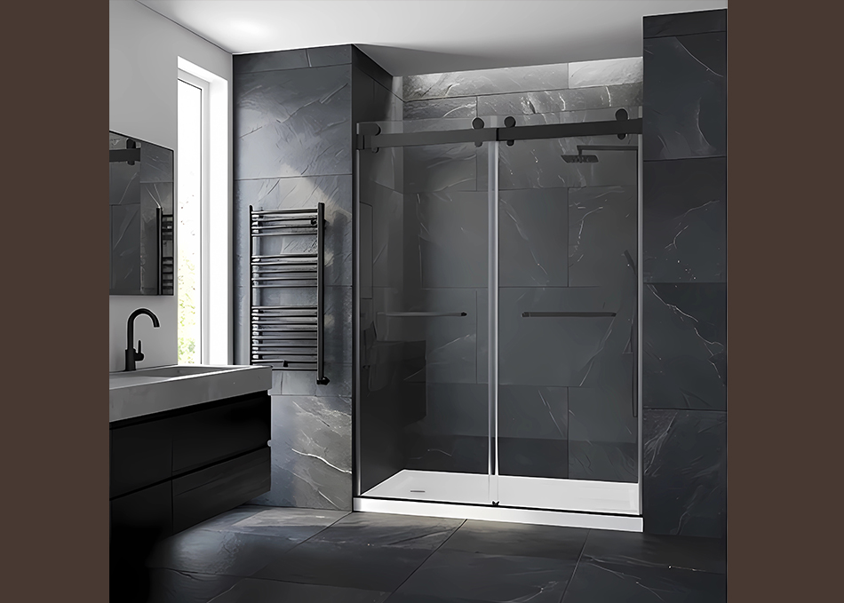 Commercial Soft-Close Sliding Shower Door | 304 Stainless Steel Frame | Hotel & Apartment Solution gallery 1