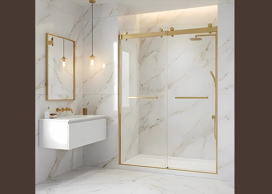 Commercial Soft-Close Sliding Shower Door | 304 Stainless Steel Frame | Hotel & Apartment Solution gallery 3