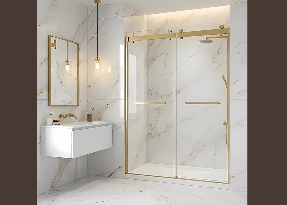 Commercial Soft-Close Sliding Shower Door | 304 Stainless Steel Frame | Hotel & Apartment Solution gallery 3