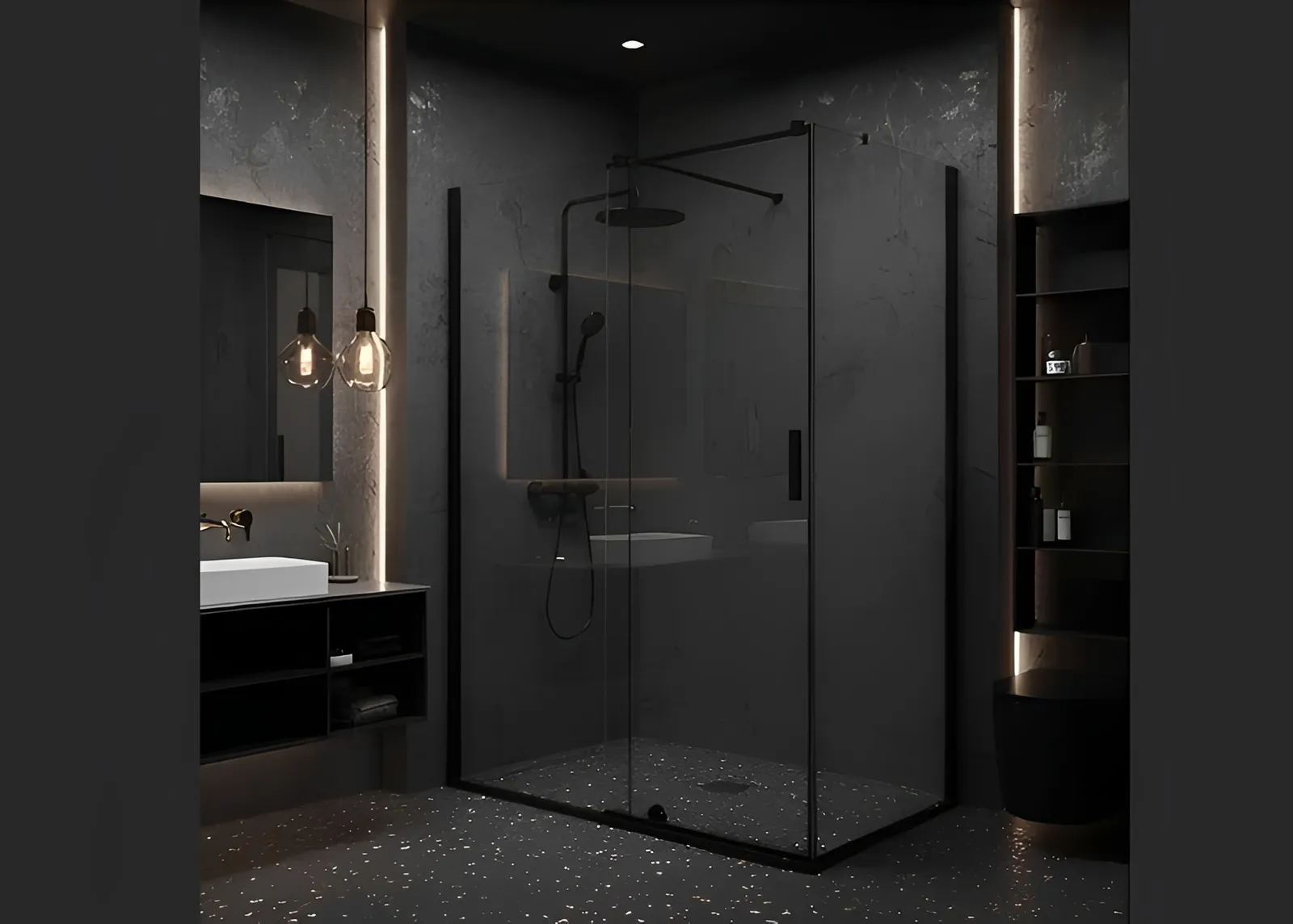 Frameless Sliding Shower Door with Soft-Close Buffer | Walk-In Design | Custom Size & Finish gallery 1